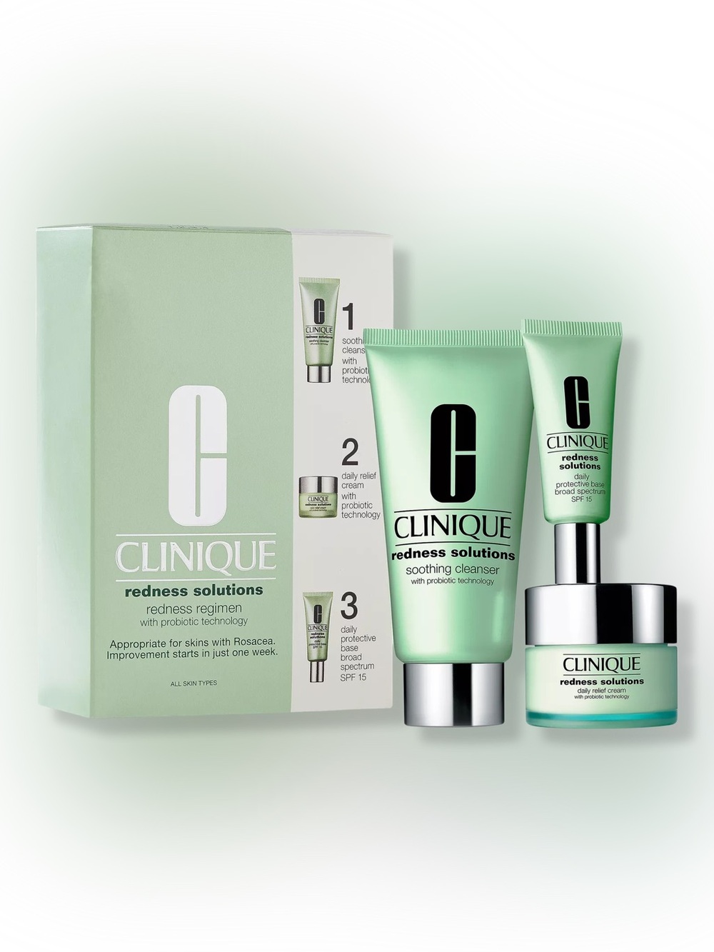 Clinique Redness Solutions Regimen 3 Piece Soothing Skincare Set